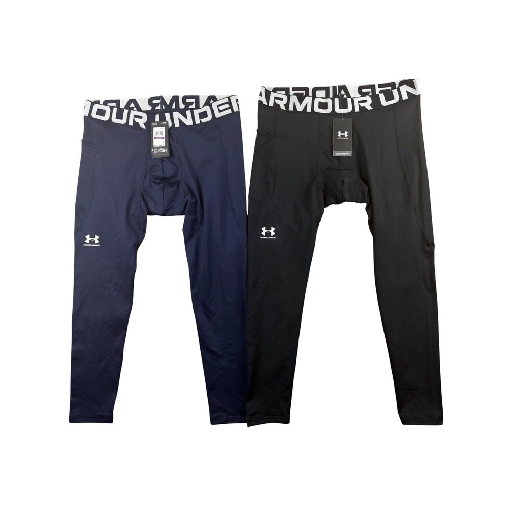 Under Armour Mens Compression Leggings 2PK Black Navy 2XL NWT